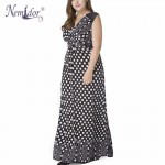 Nemidor Hot Sales Women Casual Sleeveless Sexy V-neck Party Long Dress Elegant Plus Size 7XL Patchwork Vintage Dress