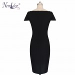 Nemidor Women Casual S-2XL Midi Formal Dress Short Sleeve Business Dresses Sexy Bodycon Patchwork Office Dress