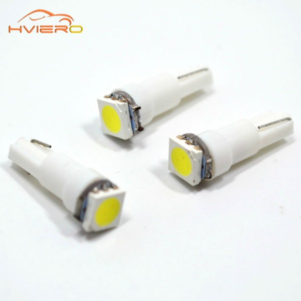 New 10X T5 5050 1SMD Wedge Dashboard Led 74 White Red Blue Green Yellow Pink Car Auto Light Interior Dashboard Bulb Lamps DC 12V