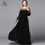 New 2015 Black Dress Sexy Fashion Women Luxury Beading Diamonds Floor Length Maxi Long Party Dresses