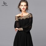 New 2015 Black Dress Sexy Fashion Women Luxury Beading Diamonds Floor Length Maxi Long Party Dresses