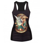 New 2015 women summer 3d vests The Little Mermaid vest Ariel Sailor Moon Cartoon print camisole Sexy fashion punk tank tops