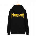 New 2016 Fashion Warm Hooded Costume Winter Casual Jacket Active Printed Manowar Rock Band Slim Mens Hoodies And Sweatshirts XXL