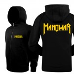 New 2016 Fashion Warm Hooded Costume Winter Casual Jacket Active Printed Manowar Rock Band Slim Mens Hoodies And Sweatshirts XXL