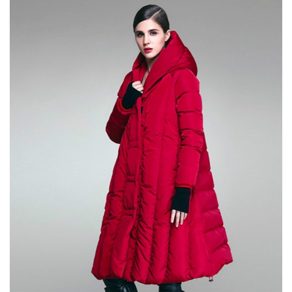 New 2016 Winter  Women Luxury Parkas Female Jacket Medium Long Loose Duck Down Thick Hooded Warm Outerwear Overcoat High Quality