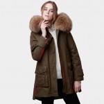 New 2016 Winter Jacket Women's Parkas Army Green Large Real Raccoon Color Fur Collar Hooded Coat Woman Outwear Top Quality