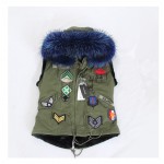 New 2016 Women Winter Parka Bigger Fur Collar Vest Women Jacket Thick Faux Fur Ladies Coats Women Basic Coats Army Green #F001