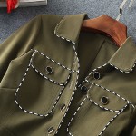 New 2016 autumn winter runway fashion women cool military style dress long sleeve side slit belt army green dresses pockets