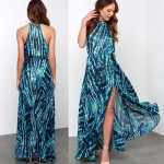 New 2017 Brand High Split Sexy Long Dress Vestidos Halter Party Dresses Elegant Maxi Summer Dress Women Beach Clubwear