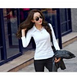 New 2017 Polo Women Long Sleeve Casual Polo Shirt For Women Plus Size Cotton Polos Mujer Autumn Winter Tops Tees Ladies Polo