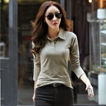 New 2017 Polo Women Long Sleeve Casual Polo Shirt For Women Plus Size Cotton Polos Mujer Autumn Winter Tops Tees Ladies Polo