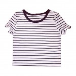 New 2017 Women Tops Summer Ladies T shirt Sexy Crop Tops Striped Short Sleeved T-shirt Slim Short Female Clothes Slim Kpop Top