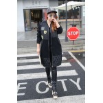 New 300 pounds of large size women wear winter Korean style long thin baseball uniform jacket 269