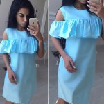 New Arrival 2016 Women Dress Ruffles Vestido De Festa Vintage Short Sleeve Ladies Casual Summer Dresses Plus Size Sundress