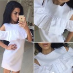 New Arrival 2016 Women Dress Ruffles Vestido De Festa Vintage Short Sleeve Ladies Casual Summer Dresses Plus Size Sundress