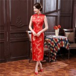 New Arrival Black Chinese Traditional Dress Women Satin Polyester Cheongsam Long Dripping Qipao Top Size S M L XL XXL XXXL