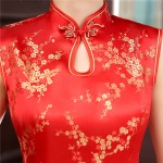 New Arrival Black Chinese Traditional Dress Women Satin Polyester Cheongsam Long Dripping Qipao Top Size S M L XL XXL XXXL