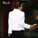 New Arrival Black&White High Quality Fashion Lady Faux Fur Artificial Fur Coat  Elegant Women Full Sleeve Mandarin Collar Coat