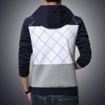 New Arrive 2017 Men Casual Hoodies Spring Brand Fashion Slim Fit Zipper Men Sweatershirt Plaid Patchwork Clothing