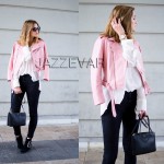 New Autumn High Fashion Street Women's Short Washed PU Leather Jacket Zipper Bright Colors New Ladies Basic Jackets Good Quality