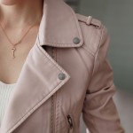 New Autumn Winter Women Leather Jackets Soft Pu Pink Leather Coats Short Design Slim Cute Faux Leather Motorcycle Outwear