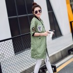 New Autumn Women Long Trench Coats Plus Size Print Letter Emboridery Windbreaker Street Fashion Baseball Casual Outwear