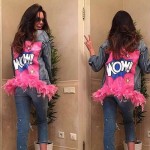 New Brand Sexy Feathers Patchwork Cartoon Letter Denim Jacket Russian Women Short Jacket