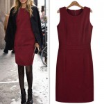 New European Style wool vestidos inverno 2018 plus size sleeveless casual robe femme women midi autumn winter dress C241