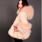 New Fashion 2016 Winter Women Short Jacket Duck Down Luxury Nature Fur Parkas Ostrich Feather Hooded Feminine Outerwear Overcoat