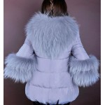 New Fashion 2016 Winter Women Short Jacket Duck Down Luxury Nature Fur Parkas Ostrich Feather Hooded Feminine Outerwear Overcoat