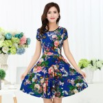 New Fashion Casual Spring Summer Women Dress Plus Size High Quality Ladies Summer Dress For Women Short Sleeve Flower Dresses