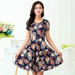 New Fashion Casual Spring Summer Women Dress Plus Size High Quality Ladies Summer Dress For Women Short Sleeve Flower Dresses