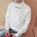 New Fashion Irregular Design Boys Hoodies Men Turtleneck Casual Hoodie Undershirt Letter "We are young" Embroidery Sweatshirt 