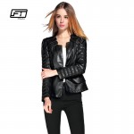 New Fashion Spring Autumn Women Faux Soft Leather Jacket Pu Black Wine Red Zippers Pachwork Long Sleeve Motorcycle Biker Coat