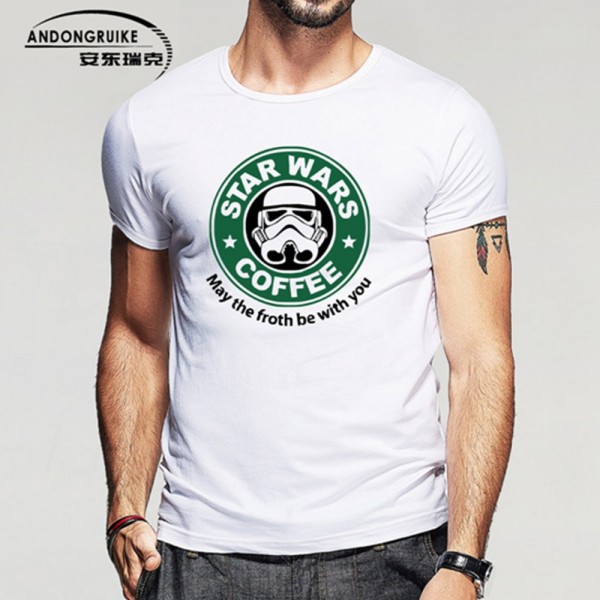 New Fashion Star Wars Darth Vader T Shirt Funny Design Pattern Men Tee Shirts Top Star Wars Coffee Mens Clothing Hot Plus Size