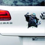 New Funny Car Sticker  Skull Car Hoods Trunk Thriller Rear Window Decal Car Decal Covers Waterproof Car Styling