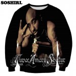 New Harajuku Tupac 2pac 3D Sweatshirt Long Sleeve Music Rapper Shakur Print Sweatshirt Top Streetwear Plus Size Clothing