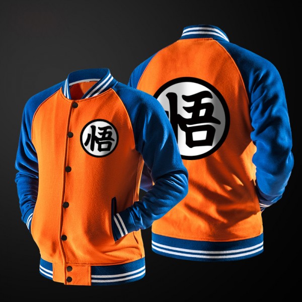 New Japanese Anime Dragon Ball Goku Varsity Jacket Fall casual Hoodie Jacket Coat Brand Baseball Jacket fleece long sleeve 2016