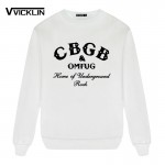 New Mens Fleece Hoodies Sweatshirt CBGB OMFUG Printed Home of Underground Ramones Cotton O-Neck Plus Size