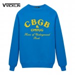 New Mens Fleece Hoodies Sweatshirt CBGB OMFUG Printed Home of Underground Ramones Cotton O-Neck Plus Size