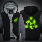 New Naruto Hoodie Anime Uchiha Sasuke Cosplay Uzumaki Naruto Jacket Men Thick Zipper Luminous Sweatshirts USA EU size Plus size