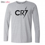 New Ronaldo  Long Sleeve Men's Long Sleeve  T-Shirt printing CR7 Cotton T Shirts Mens 