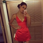 New Sexy Deep V Neck Spaghetti Strap Fit Women's Flare Dress Skater Mini Dress Little Satin Evening Party Dresses Red Size S-XXL