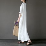 New Spring Party Dresses Women's Robe Pull Femme Hiver Long Wrap Dress Plus Size Retro Dresses Vestidos White Boho Gowns 