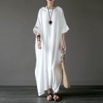 New Spring Party Dresses Women's Robe Pull Femme Hiver Long Wrap Dress Plus Size Retro Dresses Vestidos White Boho Gowns 