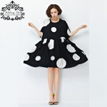 New Summer Dress Plus Size Women Chiffon Polka Dot Clothing Loose Big Size Female Casual Dress Soft Draped Fashion Clothing 4XL