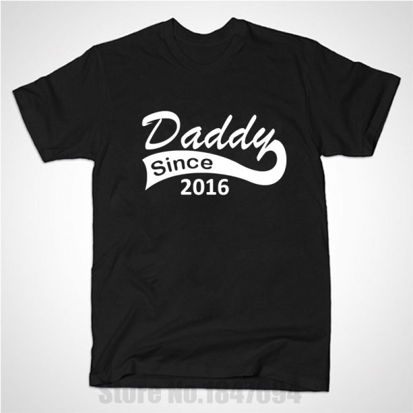 New Summer Style Daddy Since 2016 Funny T Shirt Men Casual Short Sleeve Father's Day Dad New Born Baby Maternity T-shirt