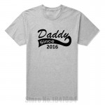 New Summer Style Daddy Since 2016 Funny T Shirt Men Casual Short Sleeve Father's Day Dad New Born Baby Maternity T-shirt