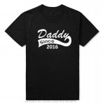 New Summer Style Daddy Since 2016 Funny T Shirt Men Casual Short Sleeve Father's Day Dad New Born Baby Maternity T-shirt