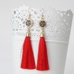 New Tassel Long Earrings For Women Bijoux Fashion Jewelry Wholesale Rose Flower Rhinestone Dangle Earrings Brincos Pendientes 